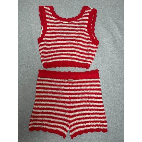 Australian brand aralina Beach cover up set Red white Women Size M - Picture 3 of 5